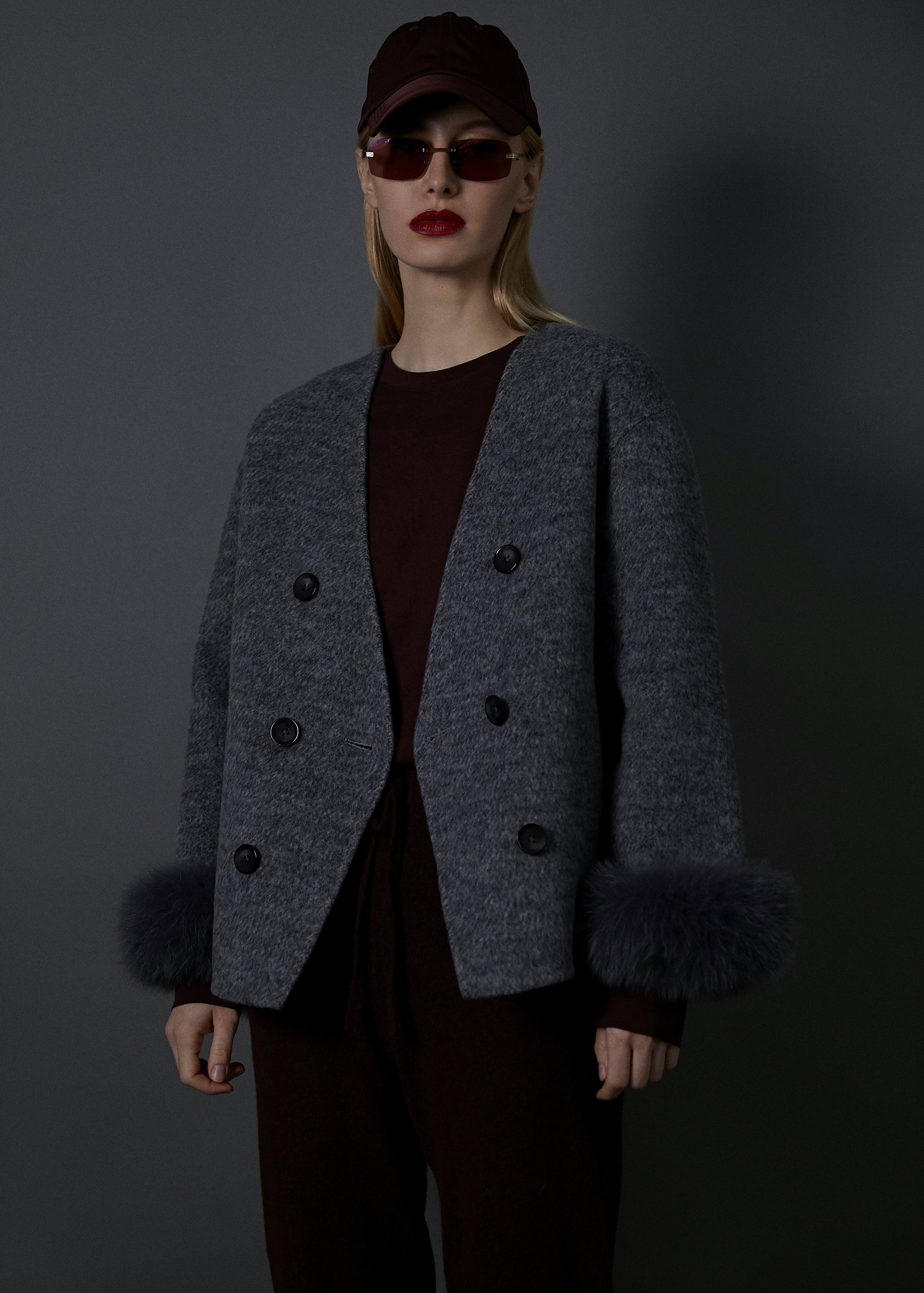 Nicoletta Fox Jacket - Charcoal Marl